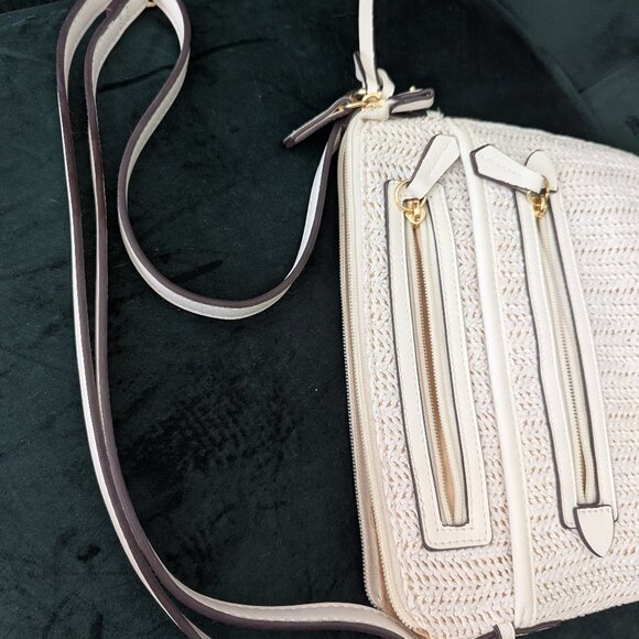 Giani Bernini White Classic Straw North South Crossbody EUC - Picture 12 of 12